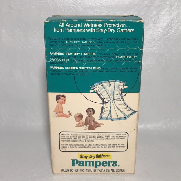 VINTAGE PAMPERS 1978 Promotional SAMPLE BOX OF 3 DIAPERS NEWBORN New old stock - Picture 2 of 6